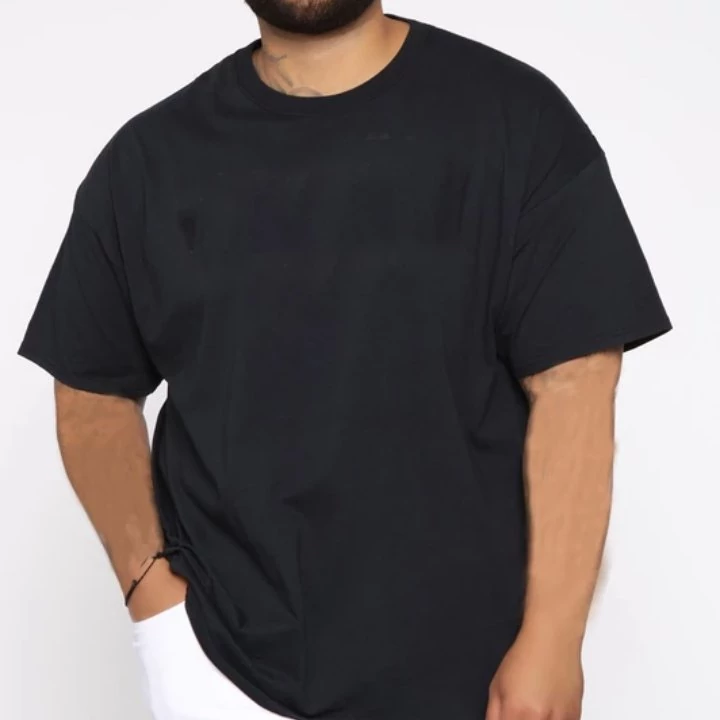 تیشرت 4XL یقه گرد نخ سوپر سایز بزرگ خنک ساده زنانه و مردانه