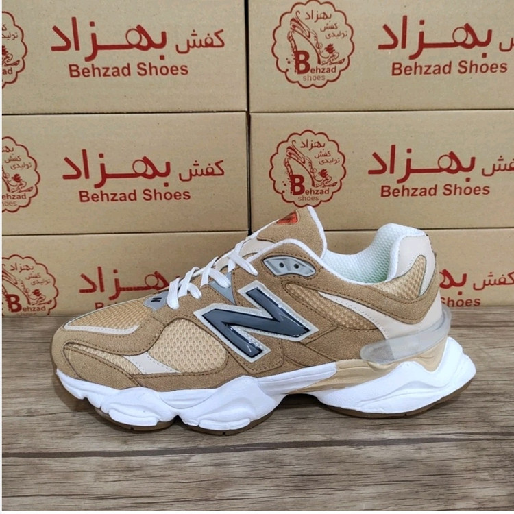 کتونی نیوبالانس 9060 کرم سفید مردانه بزرگپا سایز 41 تا 48